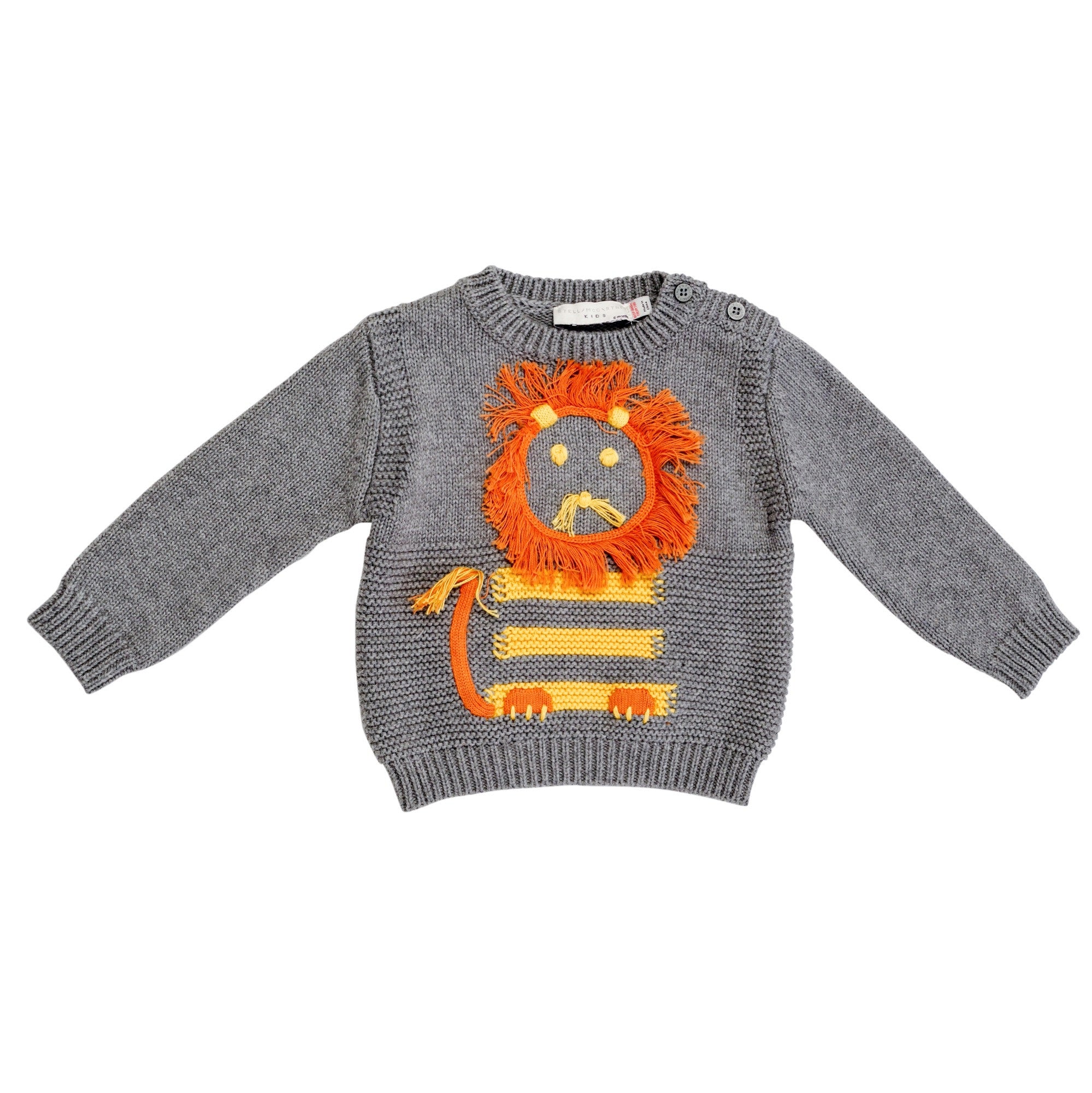 Baby Pale Grey Embroidered Lion Trims 'Ira' Sweatshirt - CÉMAROSE | Children's Fashion Store