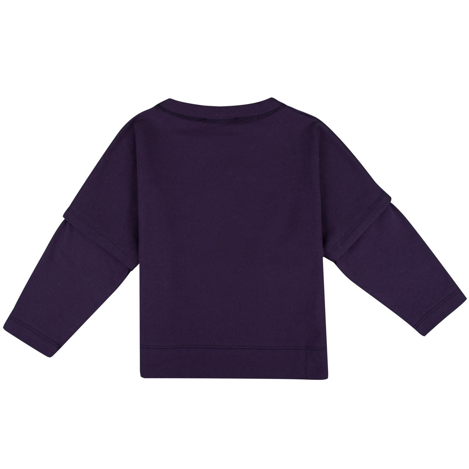 Girls Dark Blue Sweatshirt With Medusa Studded Logo - CÉMAROSE | Children's Fashion Store - 2