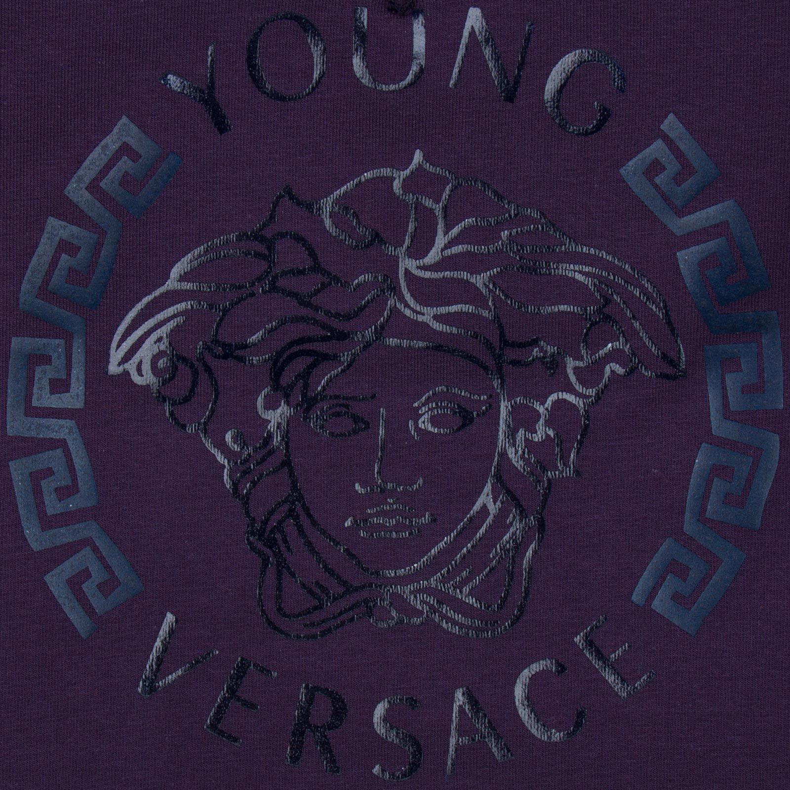 Girls Dark Blue Sweatshirt With Medusa Studded Logo - CÉMAROSE | Children's Fashion Store - 3