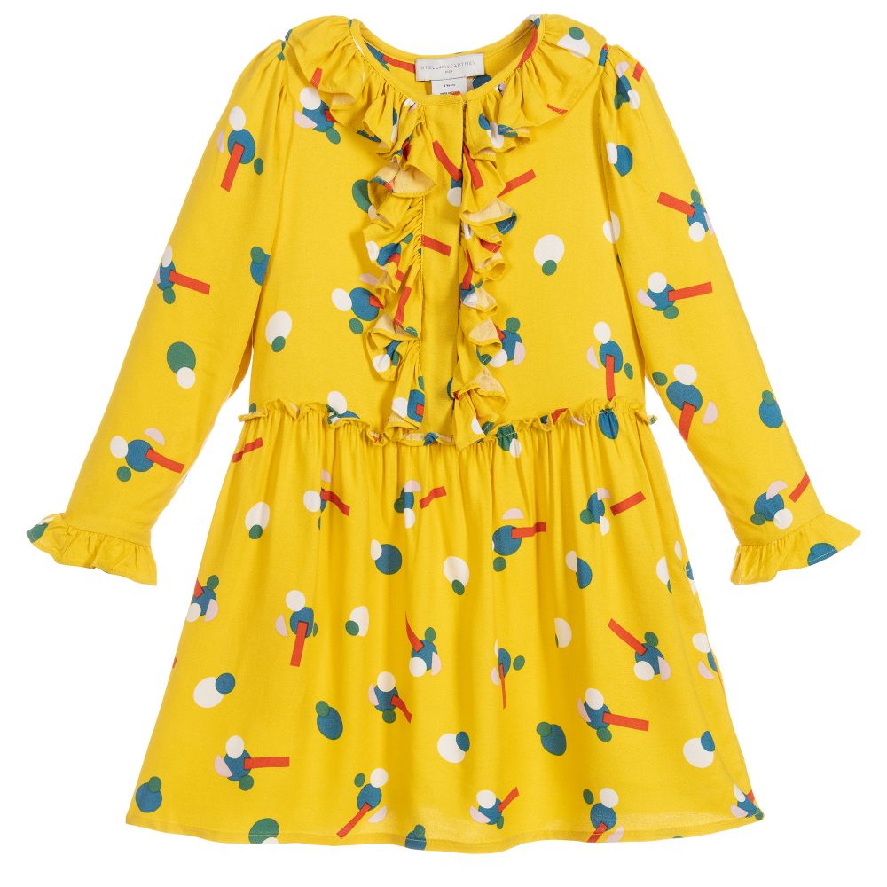 Girls Yellow Printing Dress