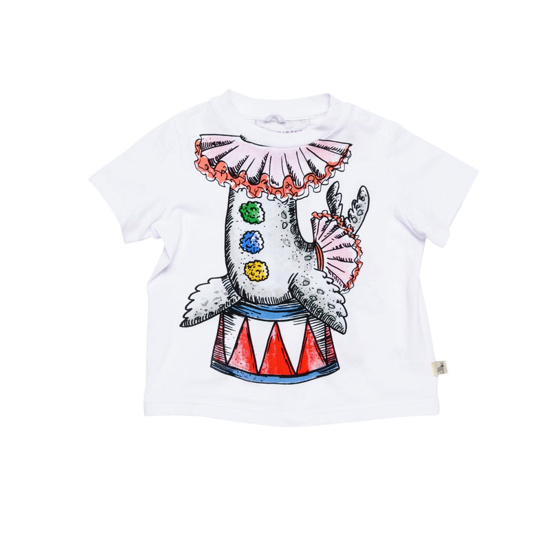 Baby White Fancy Printed Cotton 'Chuckle' T-Shirt - CÉMAROSE | Children's Fashion Store