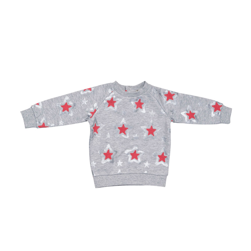 Baby Girls Pebble Cotton 'Billy' Sweatshirt With Red Star Print Trims - CÉMAROSE | Children's Fashion Store