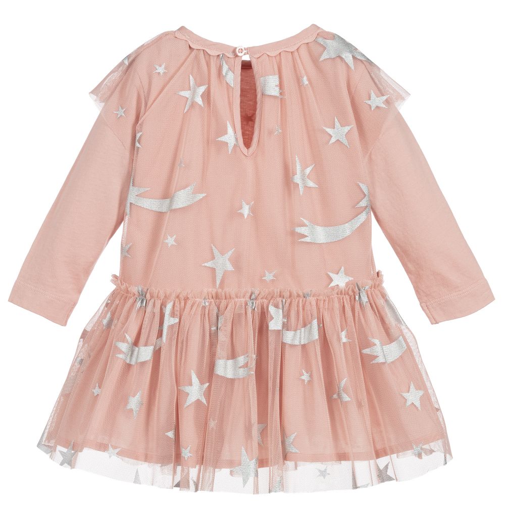 Baby Girls Pink & Silver Star Dress
