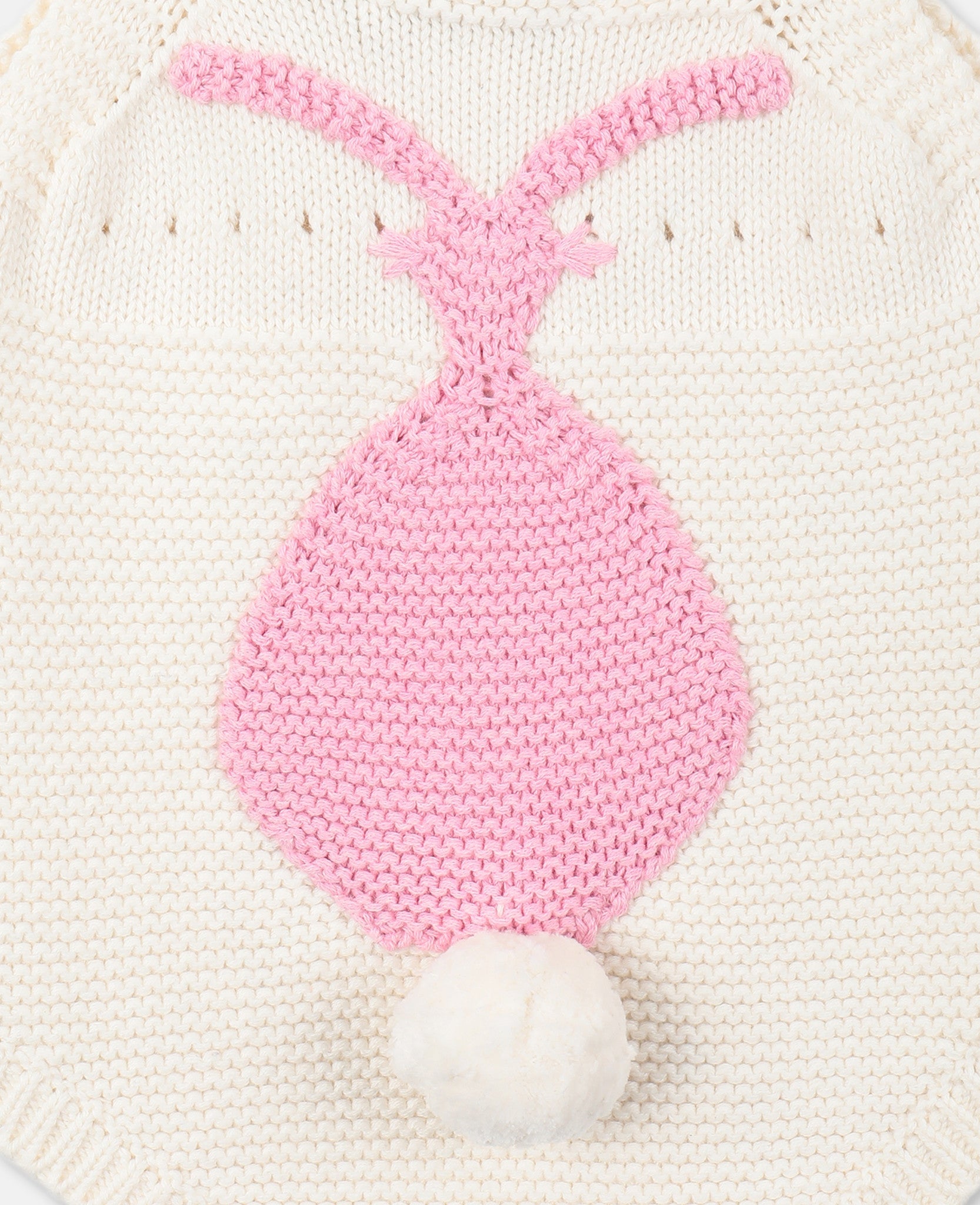 Baby Girls Ivory Knit Cotton Babysuit