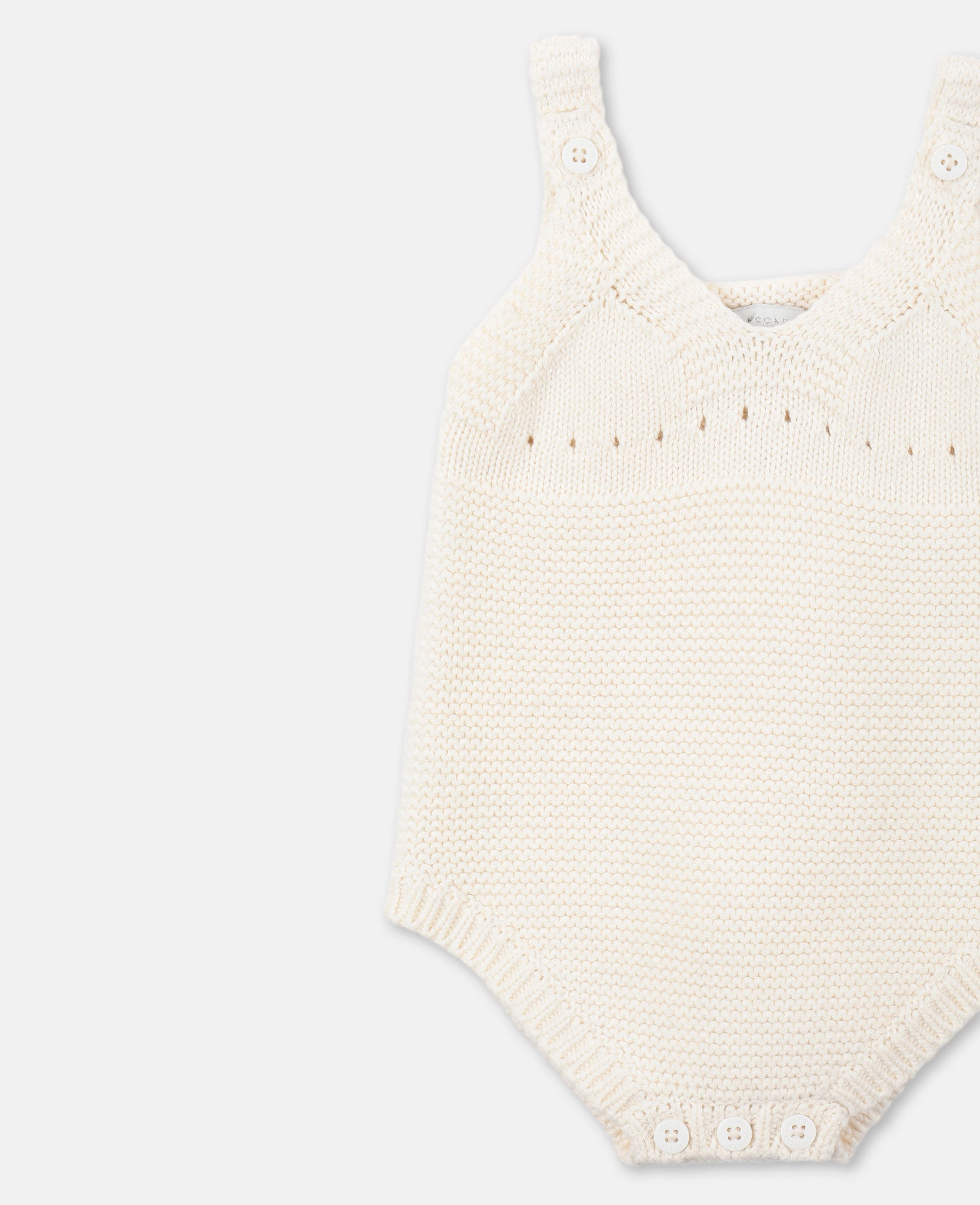 Baby Girls Ivory Knit Cotton Babysuit