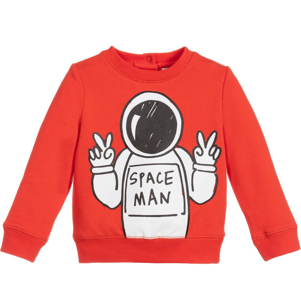 Baby Boys Red Cotton Sweatshirt