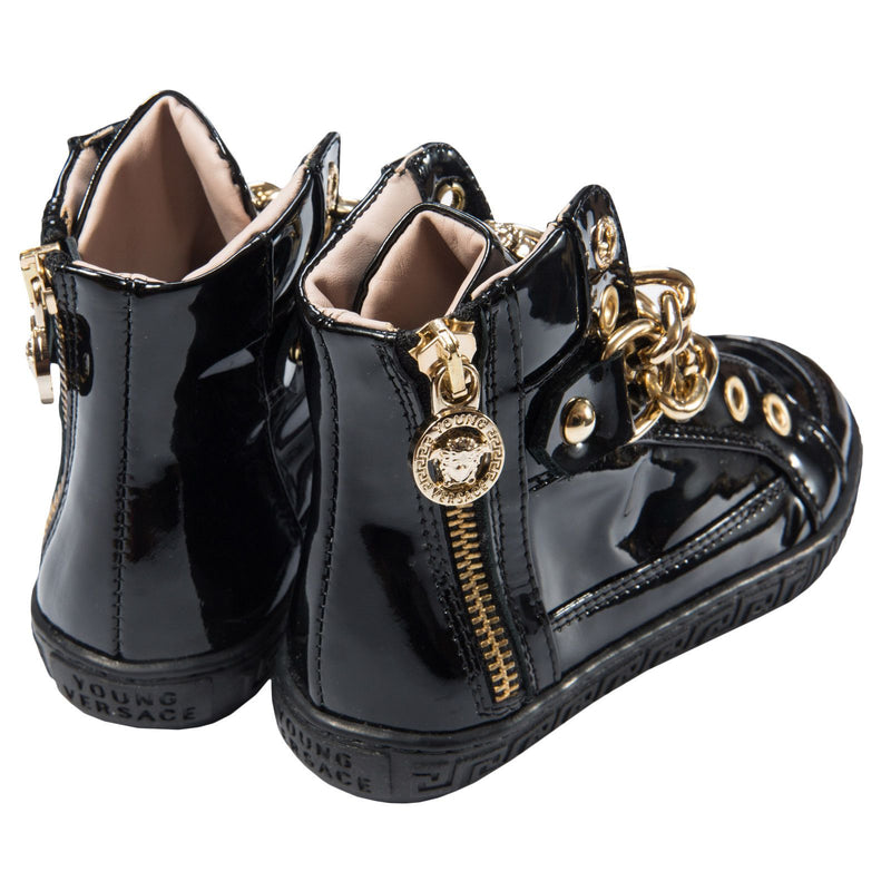 Girls Black Patent Leather High-Top Trainers - CÉMAROSE | Children's Fashion Store - 2