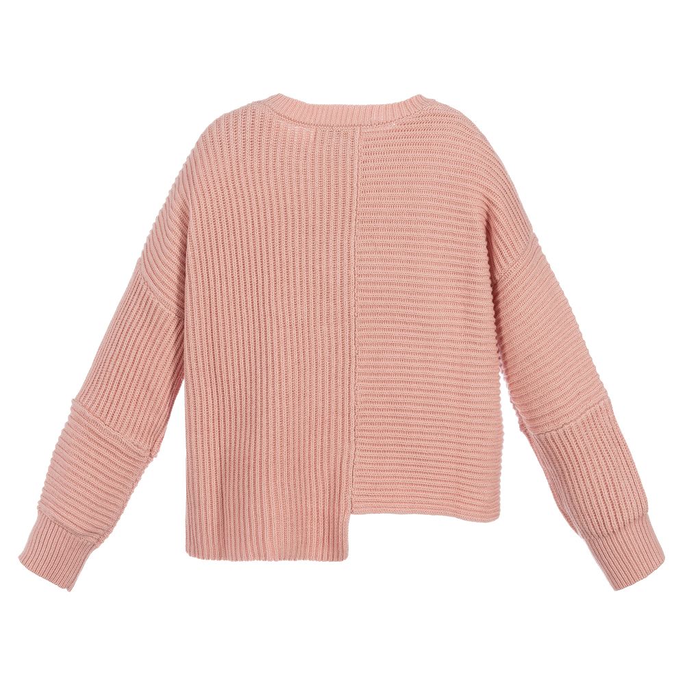 Girls Pink Cotton Sweater