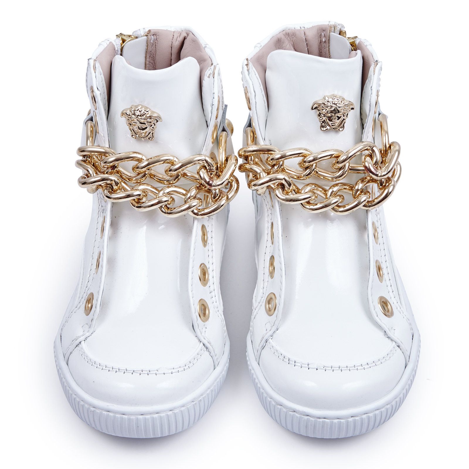 Girls White Patent Leather High-Top Trainers - CÉMAROSE | Children's Fashion Store - 4