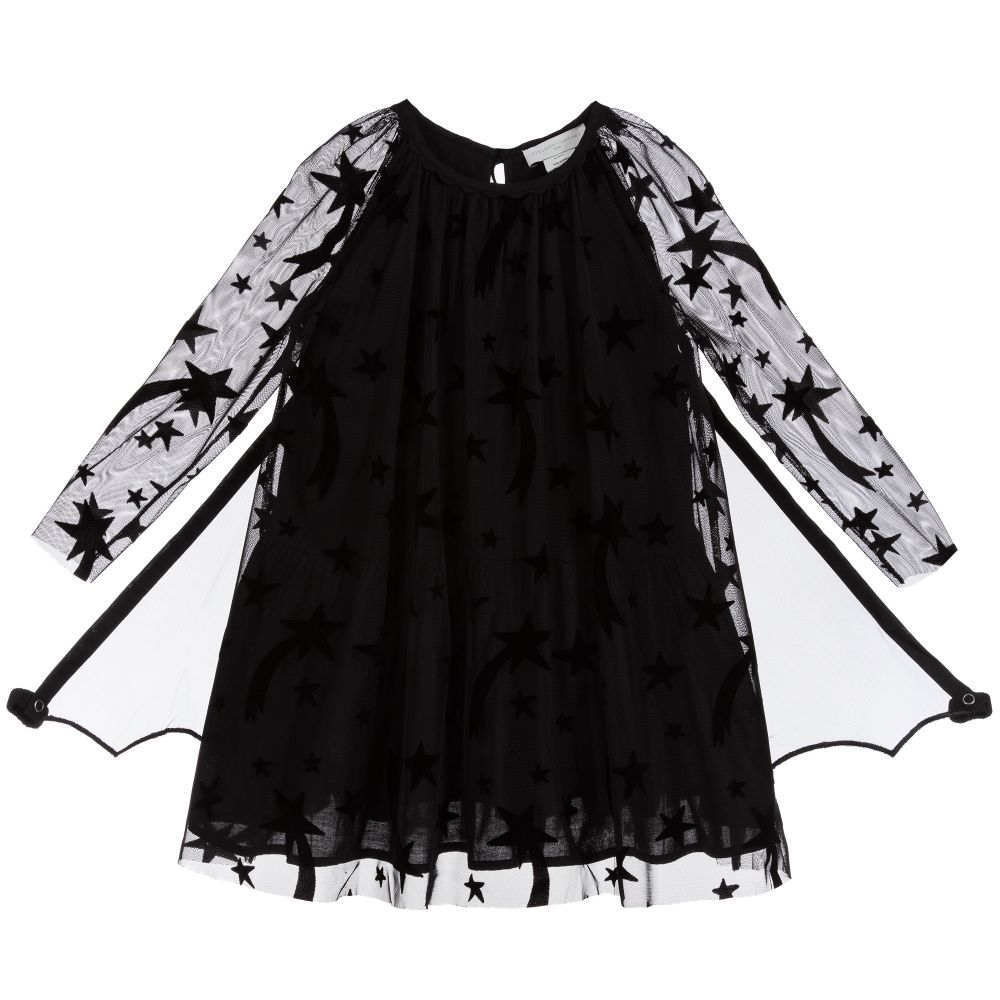 Girls Black Tulle Dress with Wings