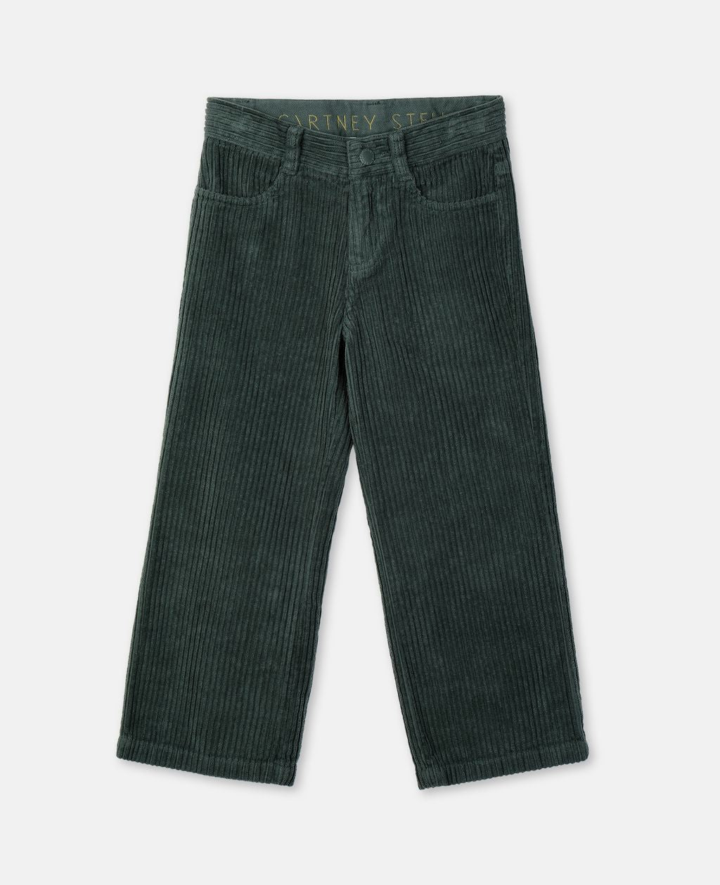Girls Green Straight Cotton Trousers