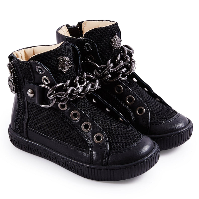 Girls Black Suede High-Top Trainers - CÉMAROSE | Children's Fashion Store - 1