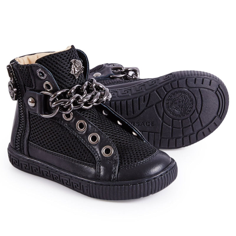 Girls Black Suede High-Top Trainers - CÉMAROSE | Children's Fashion Store - 3