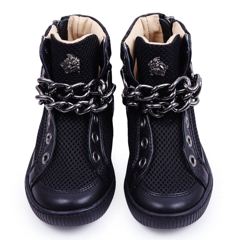Girls Black Suede High-Top Trainers - CÉMAROSE | Children's Fashion Store - 4