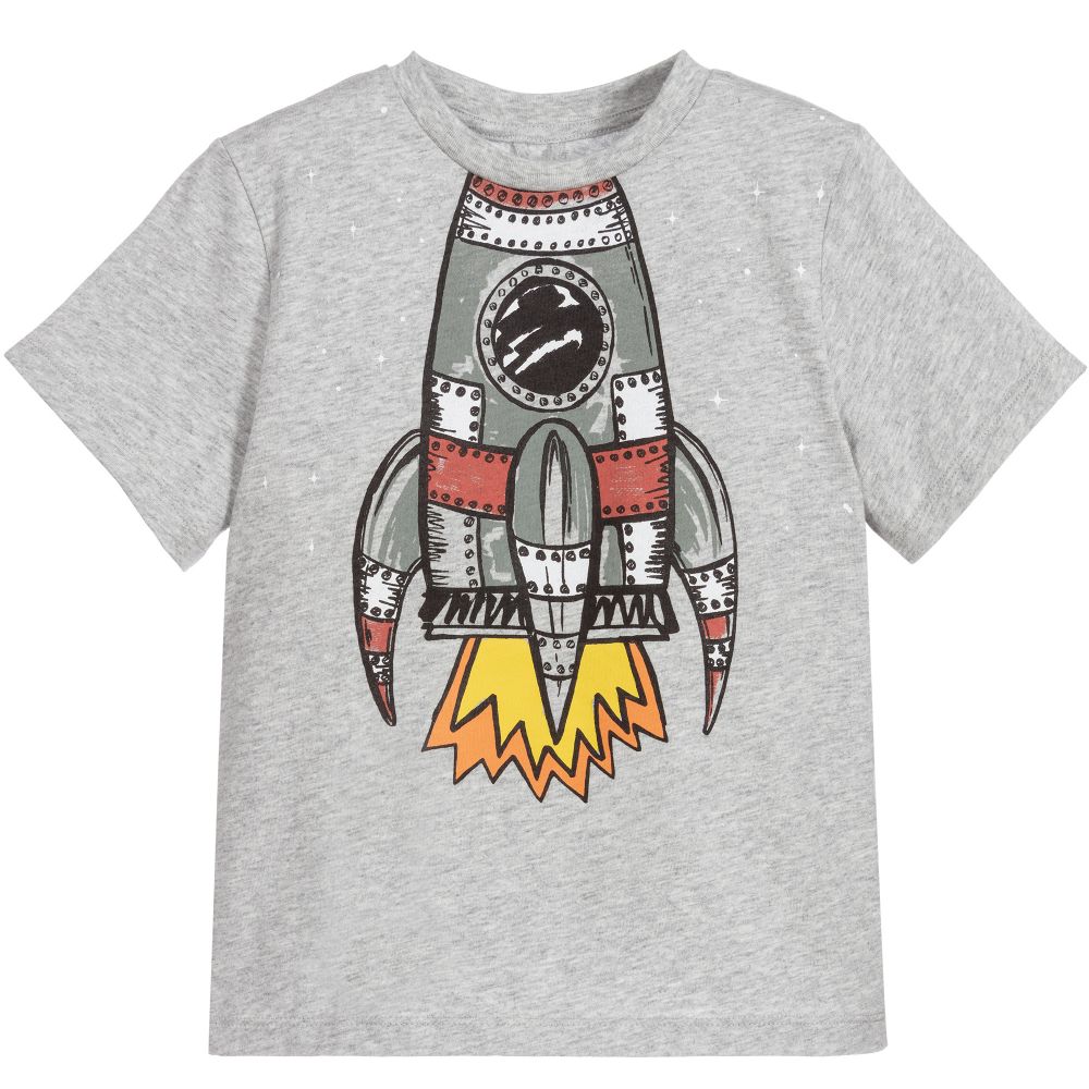 Boys Grey Cotton T-shirt