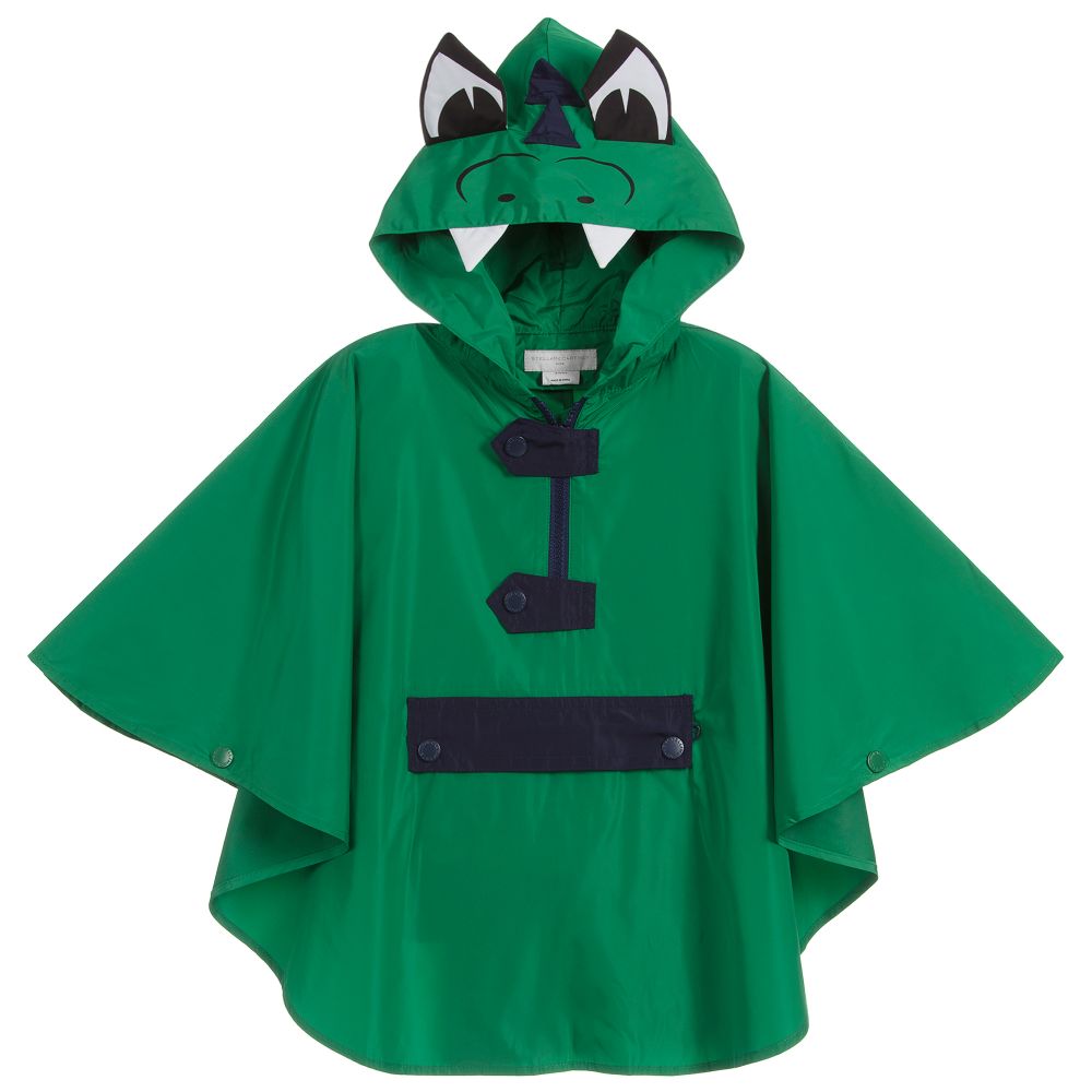Boys & Girls Green Dragon Packable Raincoat
