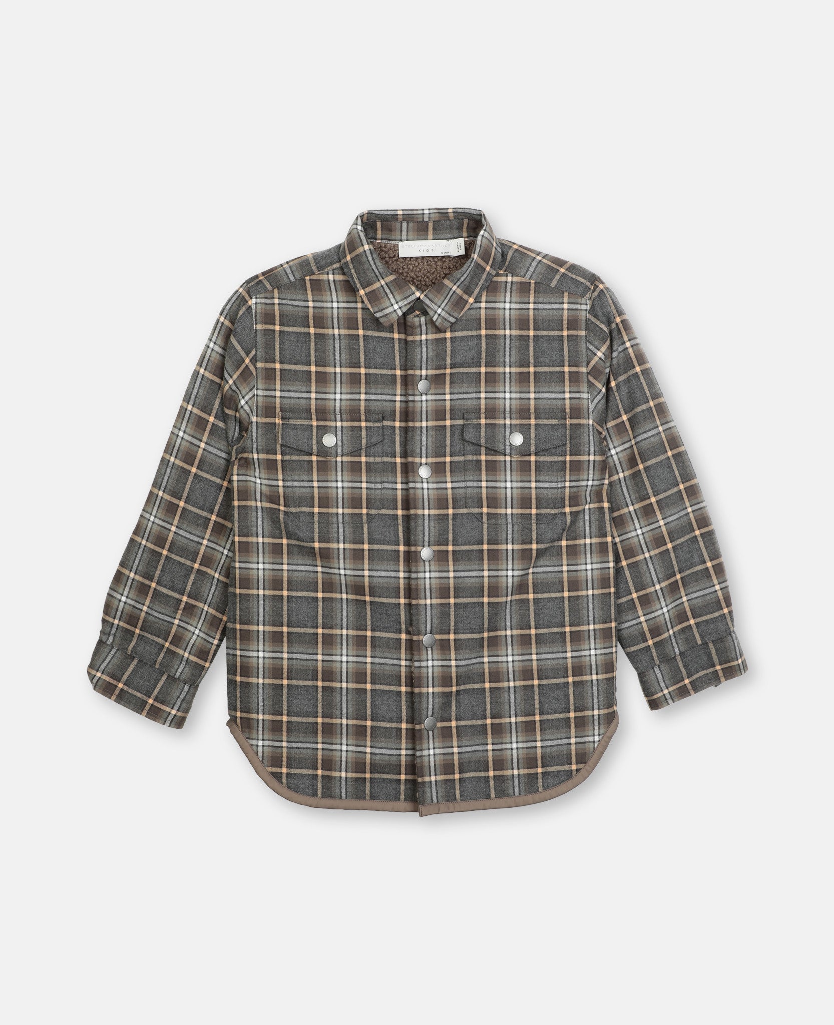 Boys Khaki Check Cotton Shirt