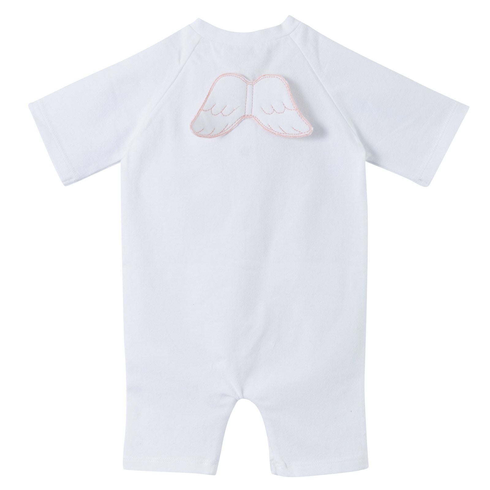 Baby White Cotton Babygrow With Angel Wings - CÉMAROSE | Children's Fashion Store - 2