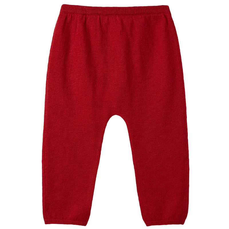 Baby Girls Red Knitted Legging With Bow Trims - CÉMAROSE | Children's Fashion Store - 2
