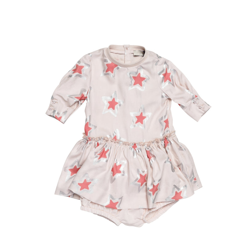 Baby Girls Pearl Pink Star Printed 'Cosmic' Dress - CÉMAROSE | Children's Fashion Store