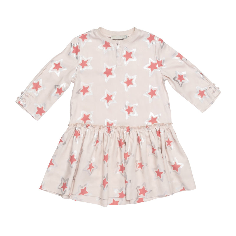 Girls Pearl Pink Star Printed Trims 'Cosmic' Dress - CÉMAROSE | Children's Fashion Store