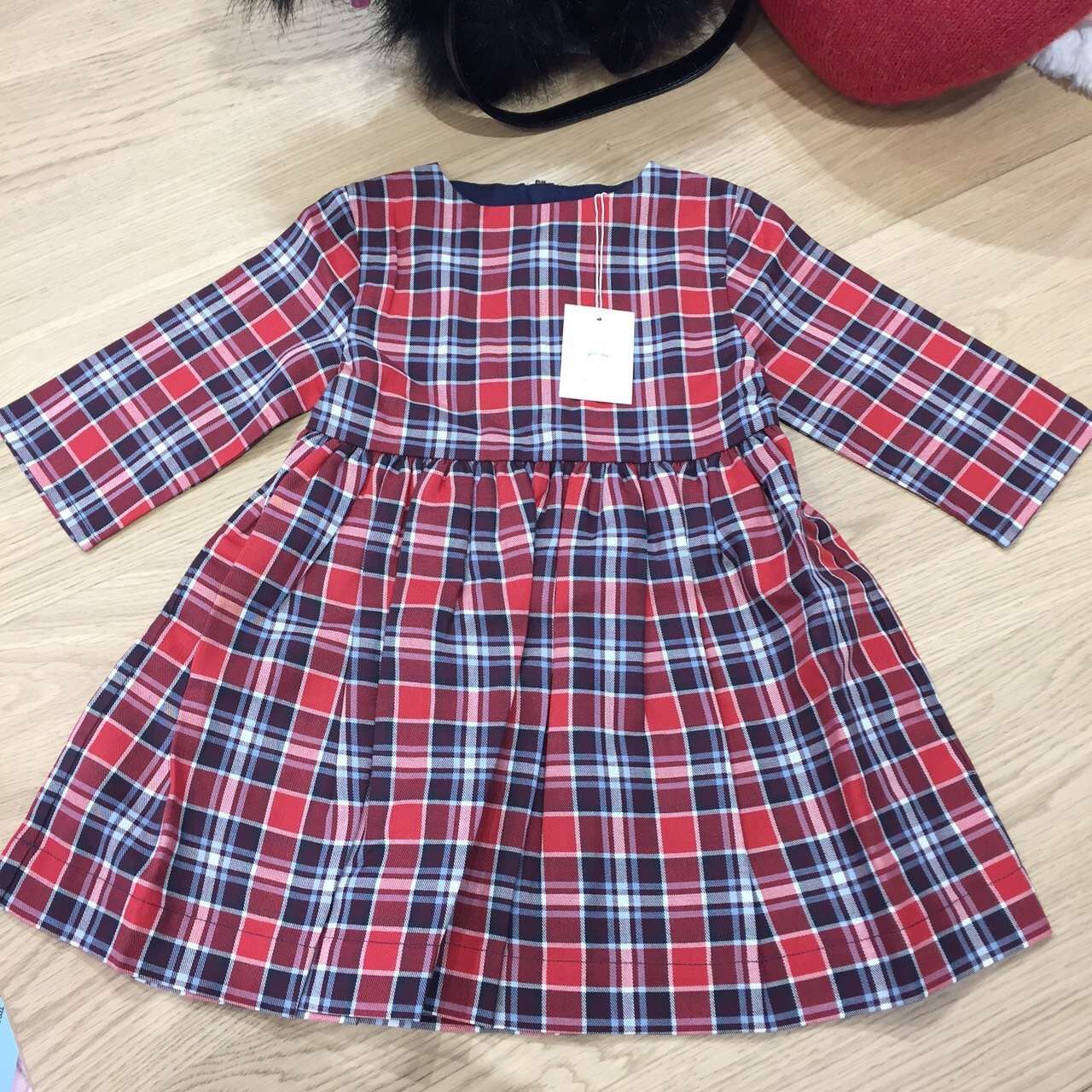 Girls Red Chek Tartan Dress - CÉMAROSE | Children's Fashion Store
