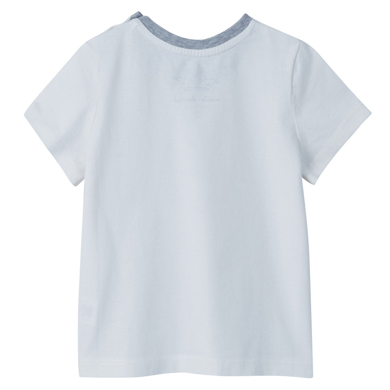 Baby Boys Ivory Tino Logo Cotton T-Shirt - CÉMAROSE | Children's Fashion Store - 2