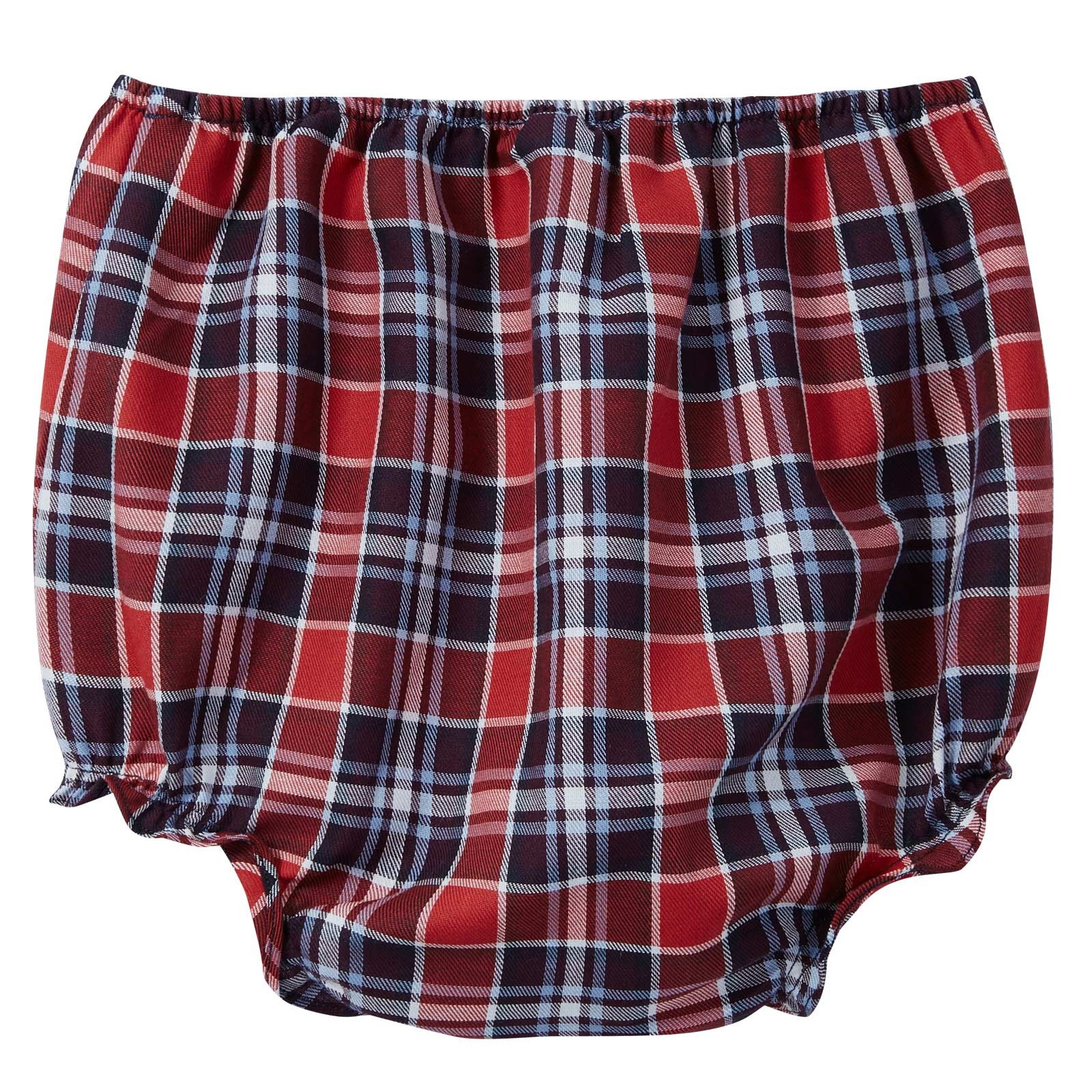 Baby Girls Red Tartan Dress With Bloomers - CÉMAROSE | Children's Fashion Store - 3
