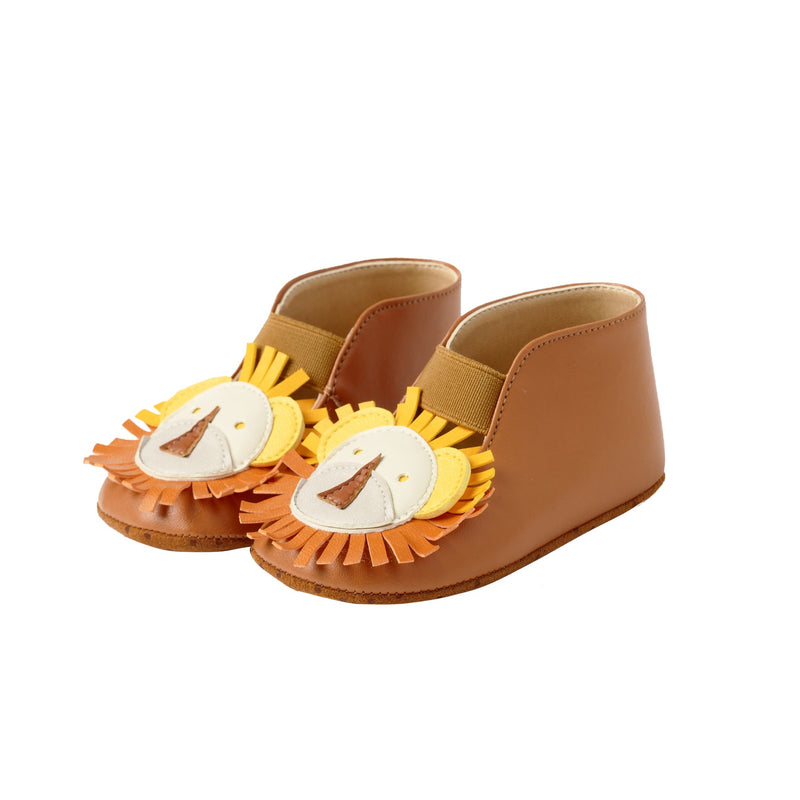 Baby Brown Lion Trims Suede 'Cub' Shoes - CÉMAROSE | Children's Fashion Store