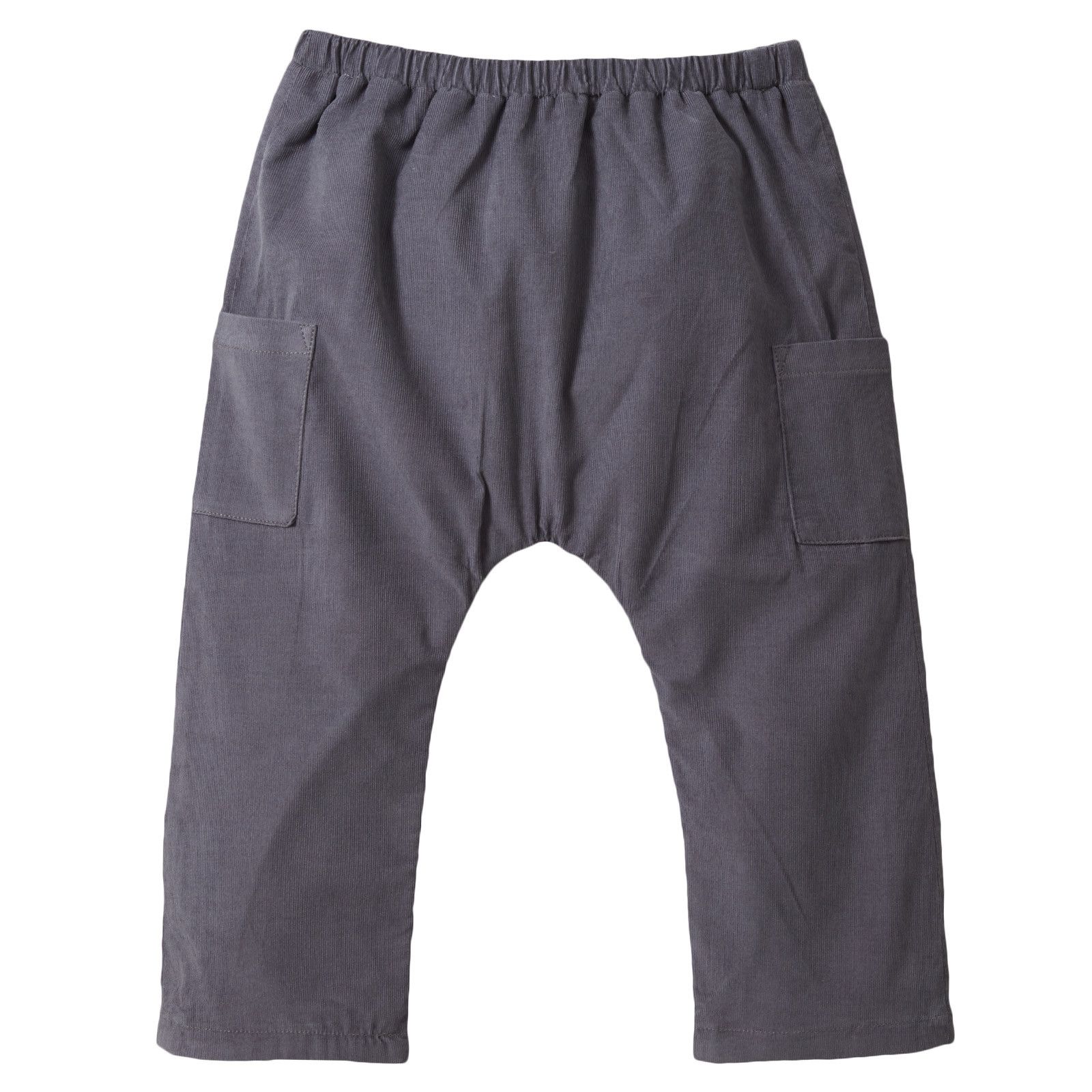 Baby Boys Dark Grey Cotton Corduroy Trousers - CÉMAROSE | Children's Fashion Store - 1