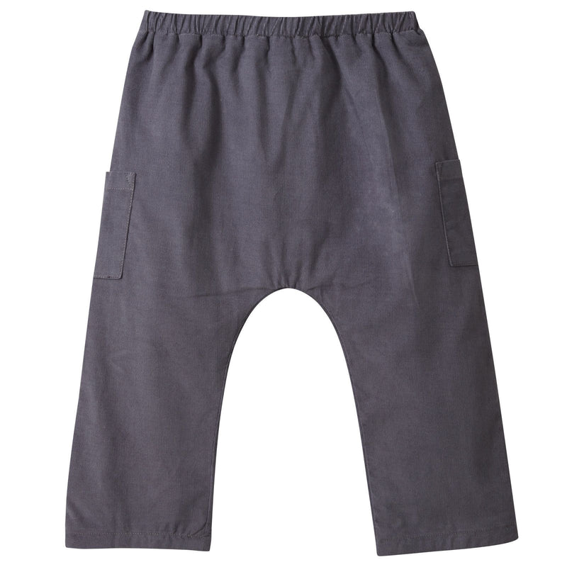 Baby Boys Dark Grey Cotton Corduroy Trousers - CÉMAROSE | Children's Fashion Store - 2