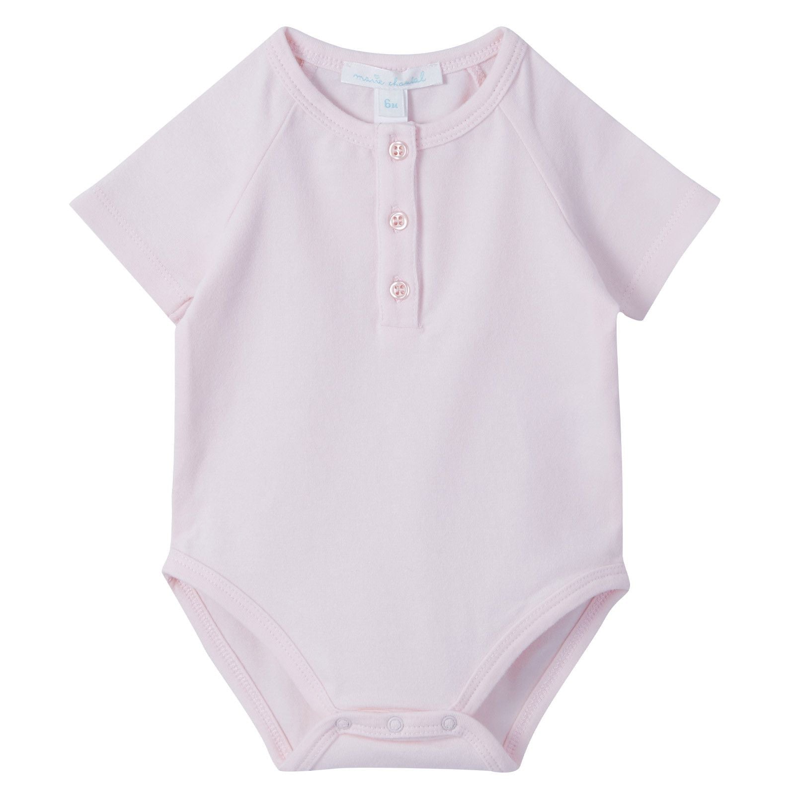 Baby Pink Short Sleeve Angel Wing Cotton Bodysuit - CÉMAROSE | Children's Fashion Store - 1