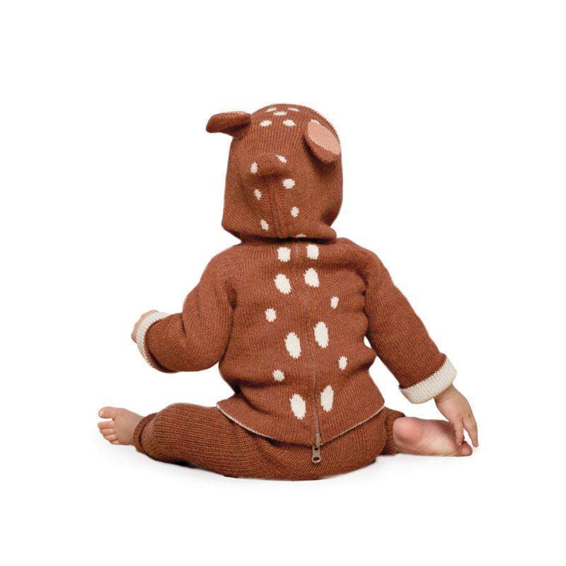 Girls Brown Bambi Hooded Top