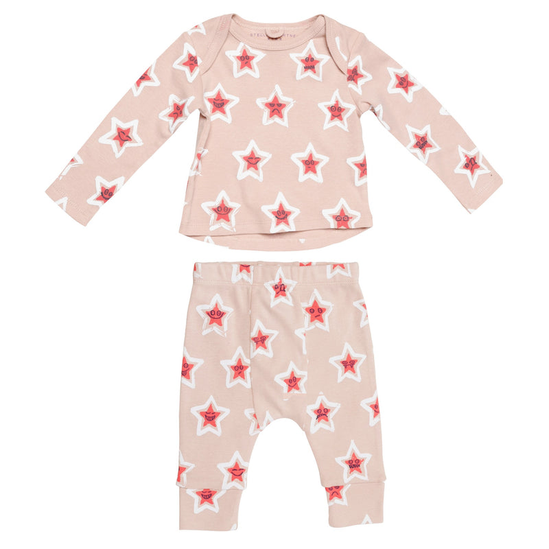 Baby Girl Pink Little Stars Printed 'Buster/Macy' Top & Bottom Set - CÉMAROSE | Children's Fashion Store