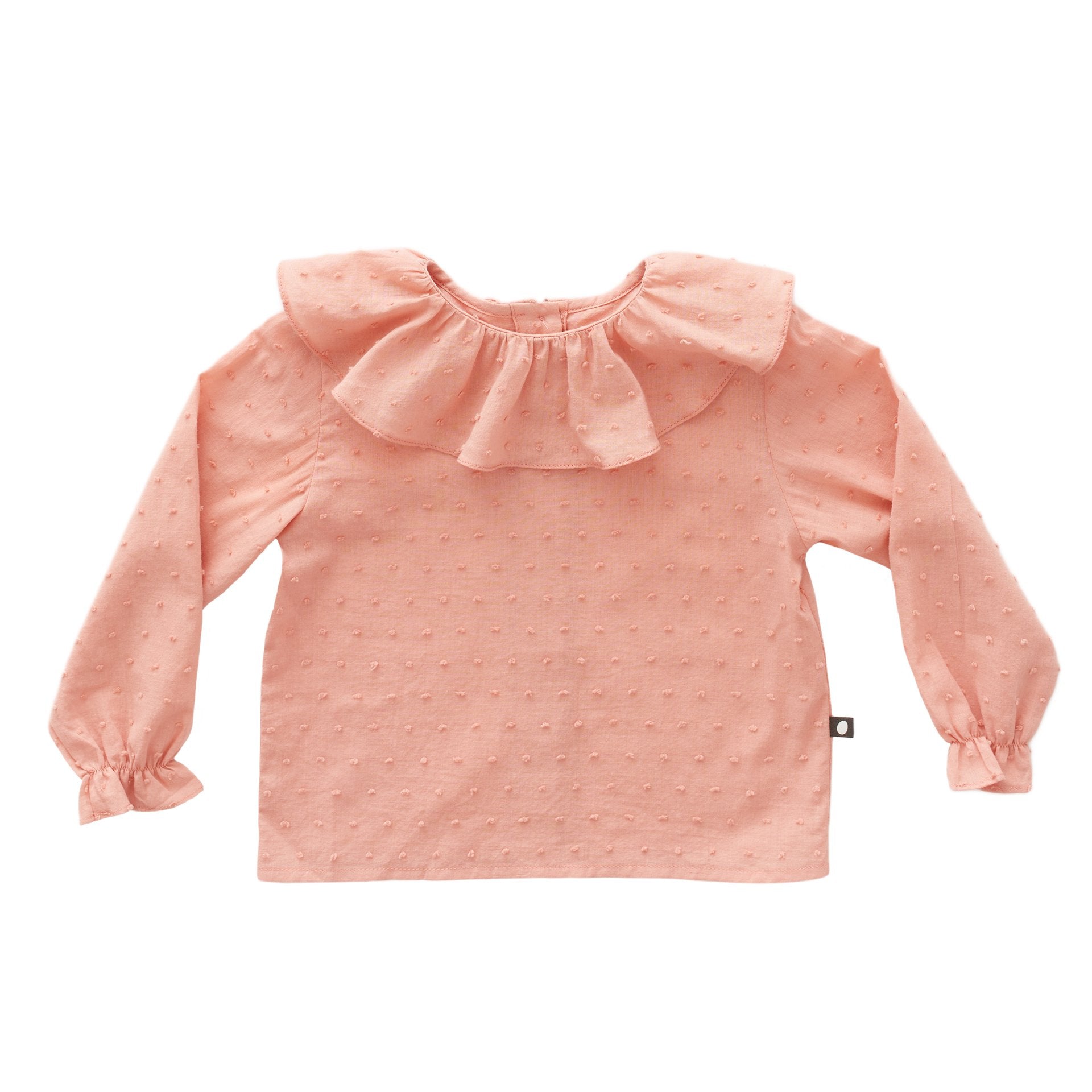 Girls Pink Ruffle Collar Cotton Blouse