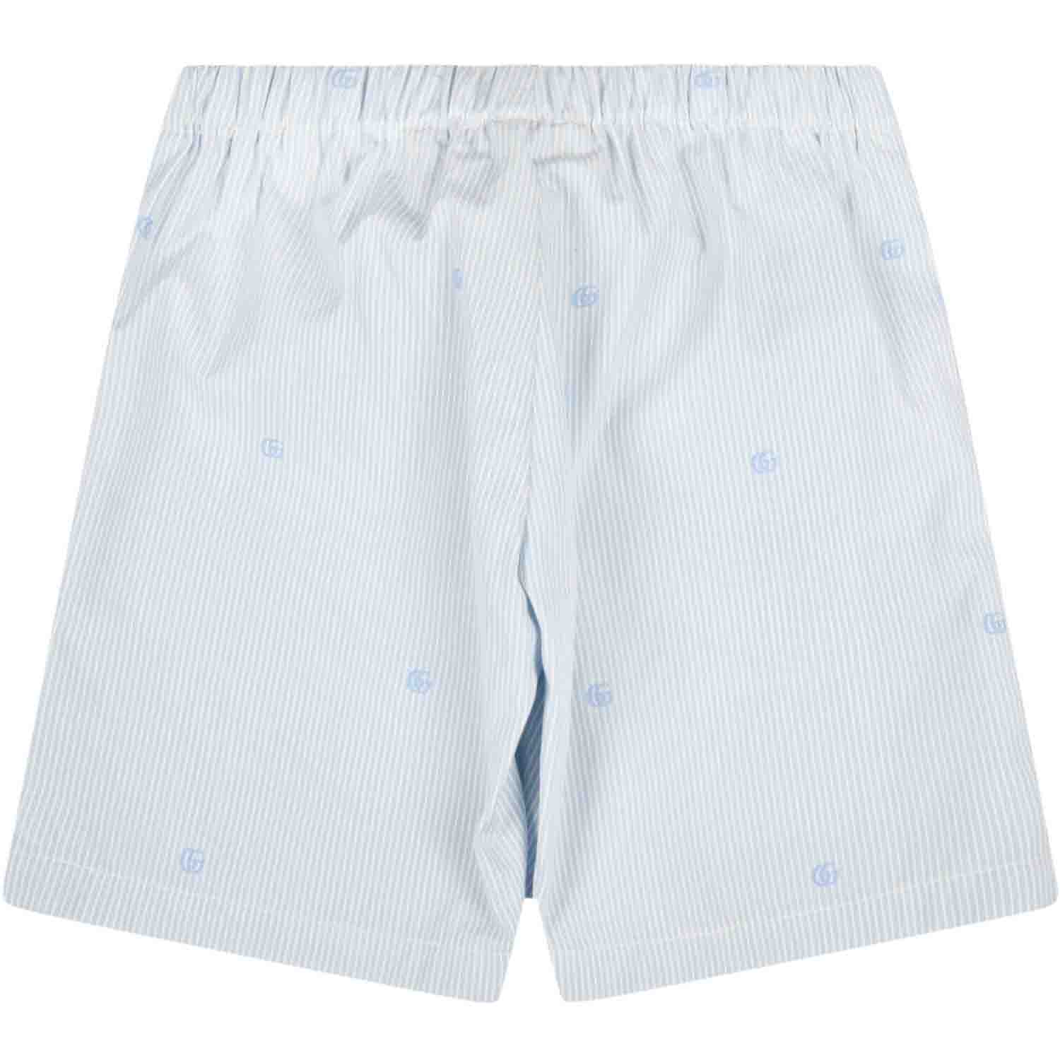 Baby Boys Blue Stripes Cotton Shorts