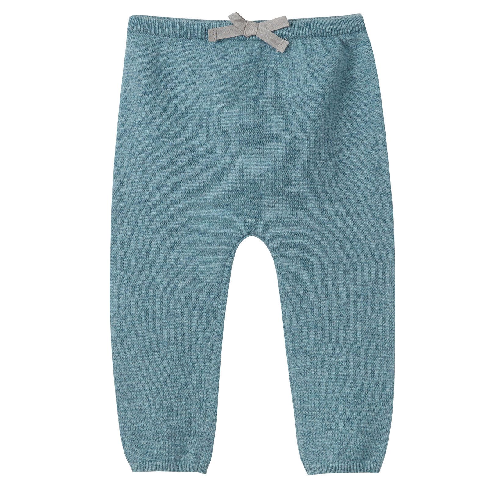 Baby Girls Misty Blue Knitted Legging With Bow Trims - CÉMAROSE | Children's Fashion Store - 1