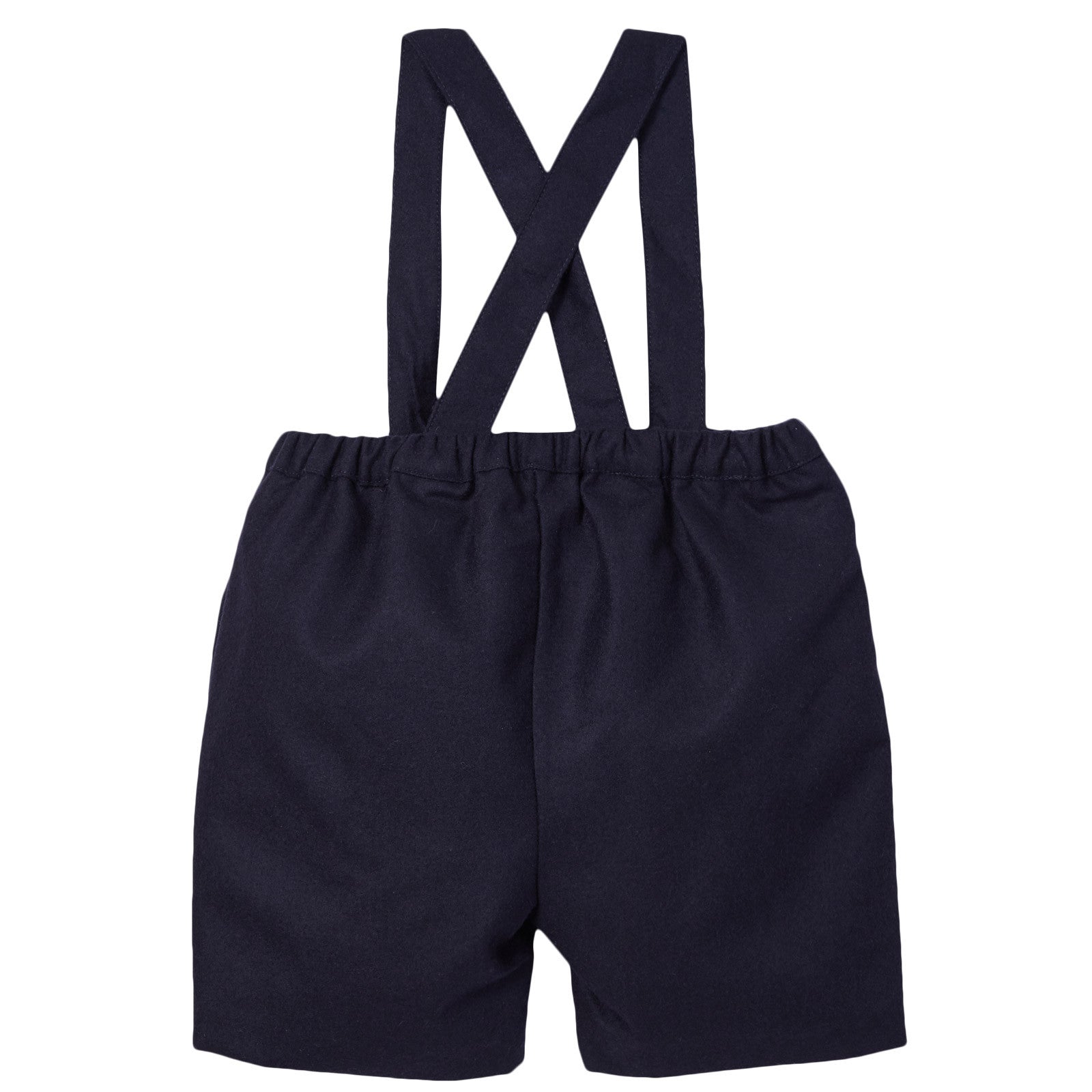Baby Boys Navy Blue Suspender Wool Short - CÉMAROSE | Children's Fashion Store - 2