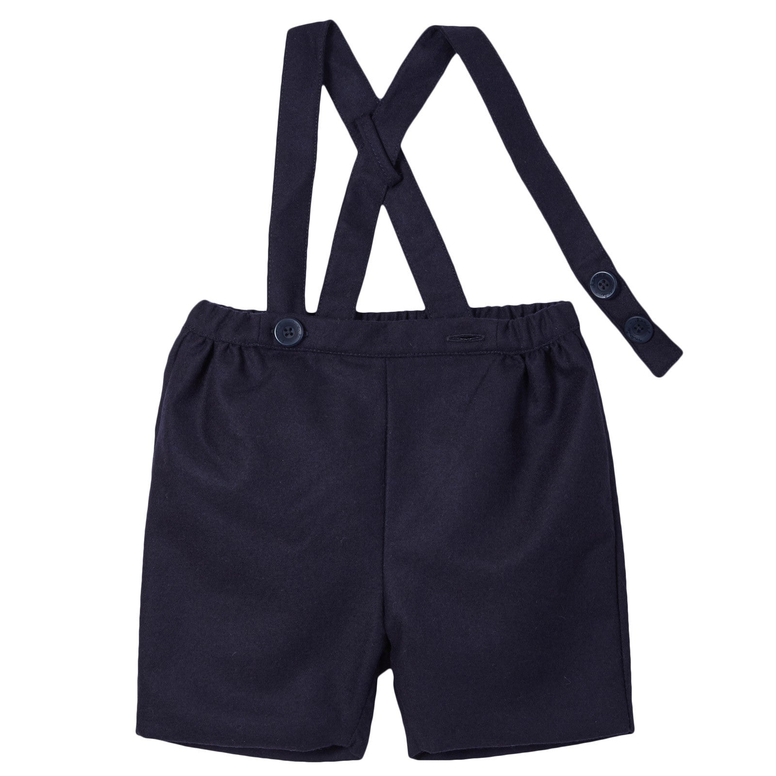 Baby Boys Navy Blue Suspender Wool Short - CÉMAROSE | Children's Fashion Store - 3