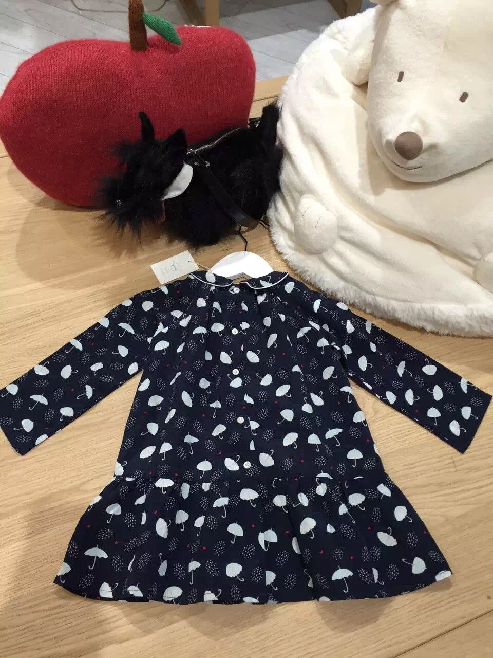 Baby Girls Black Umbrella Printed Dress - CÉMAROSE | Children's Fashion Store