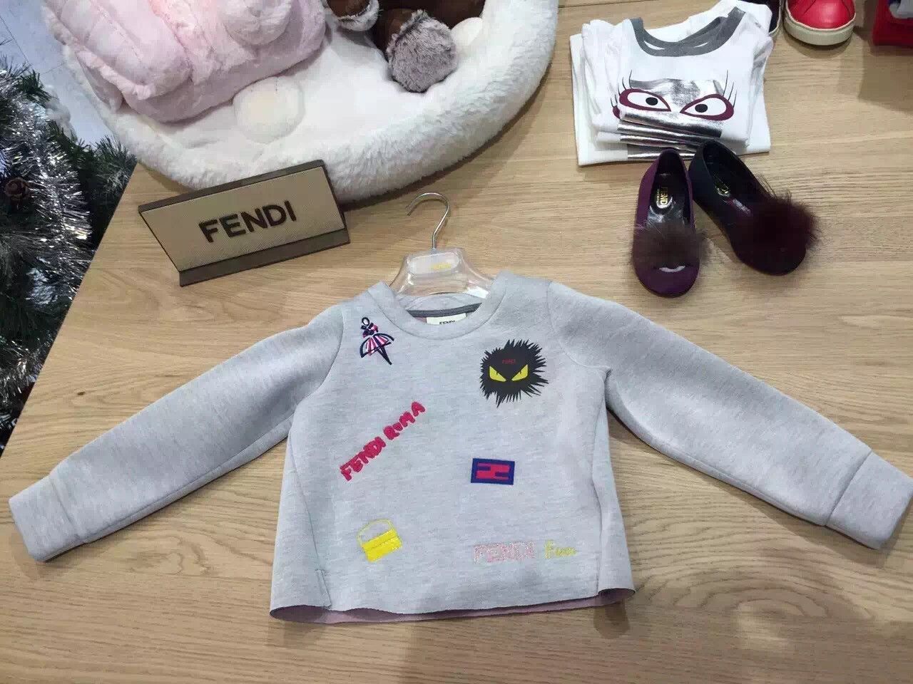 Girls Grey Neoprene Sweatshirt With Appliqued Logos - CÉMAROSE | Children's Fashion Store