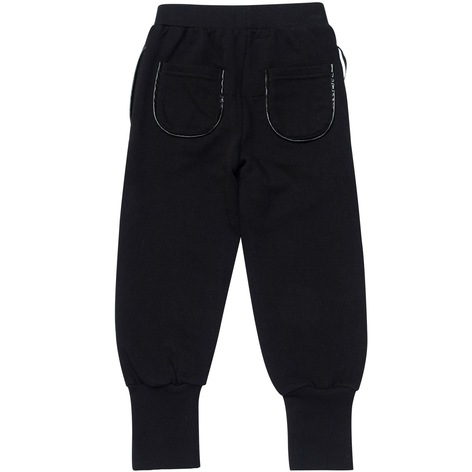 Boys&Girls Black Tight Cuffs Trouses With Black Printed Trims On Legs - CÉMAROSE | Children's Fashion Store - 2