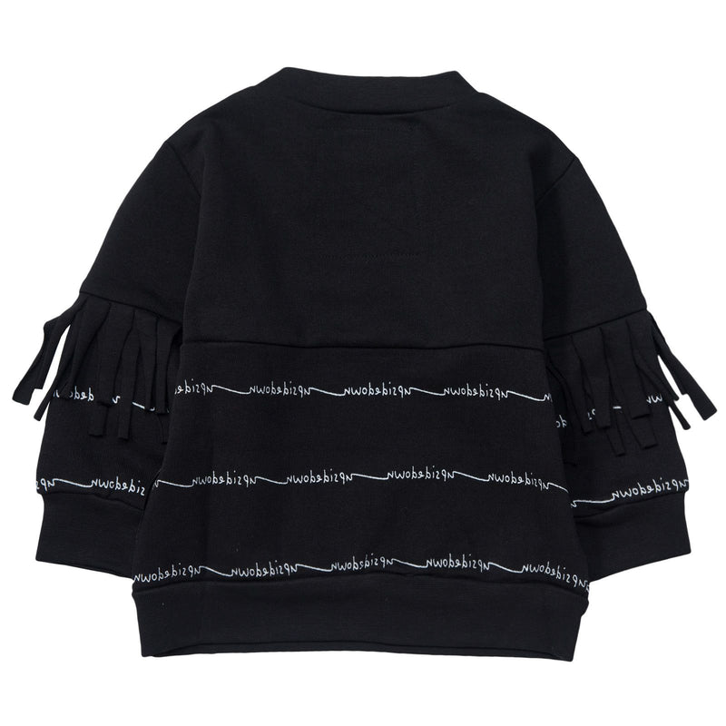 Baby Black Strip Of Cloth Trims Sweatshirt - CÉMAROSE | Children's Fashion Store - 2