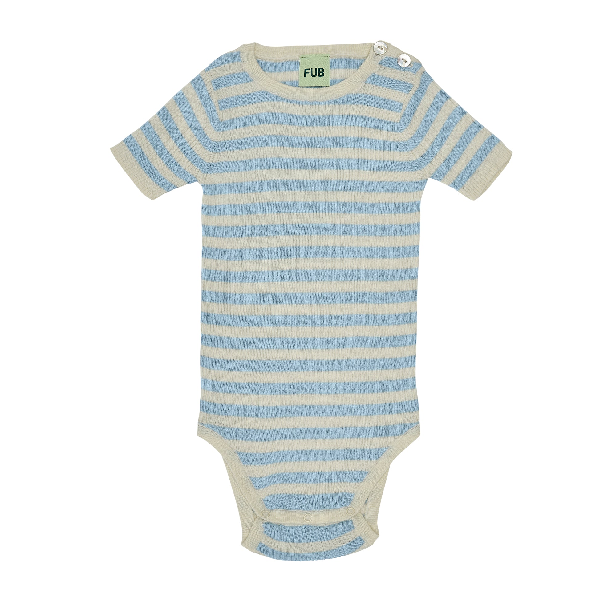 Baby Boys & Girls Light Blue Stripes Cotton Babysuit