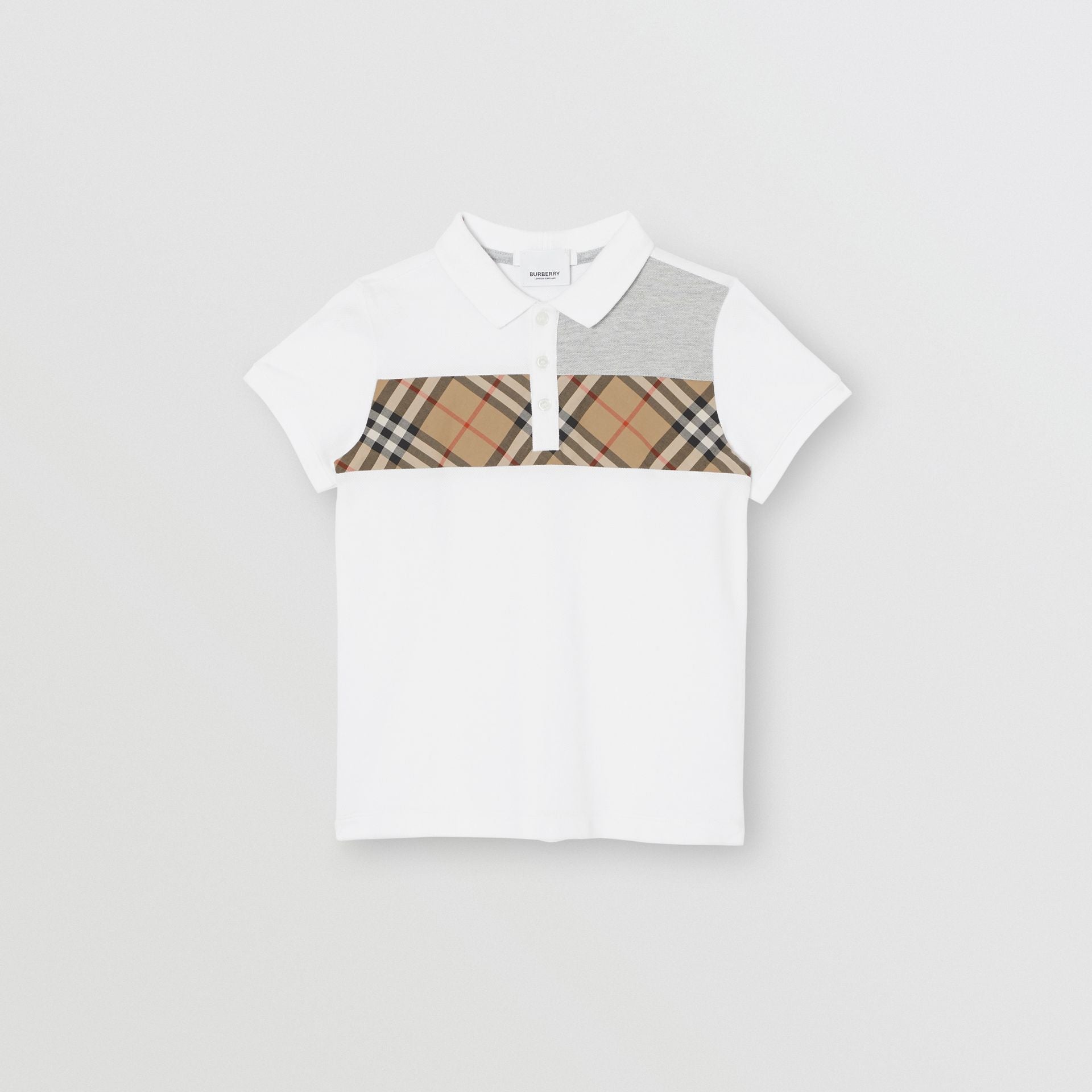 Boys White Cotton Polo Shirt