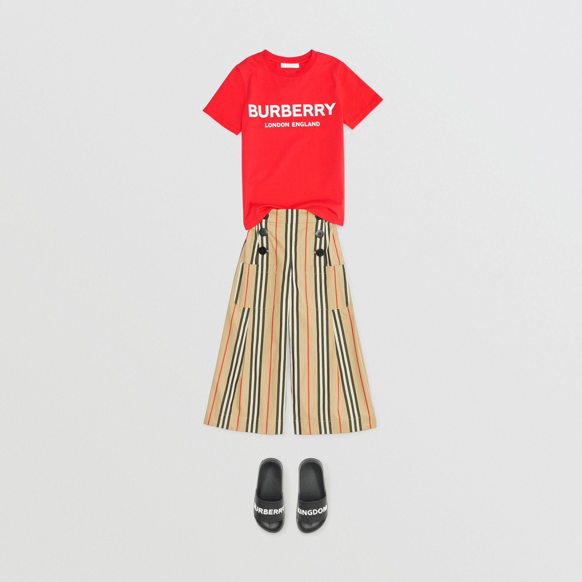 Girls Bright Red Logo Cotton T-shirt