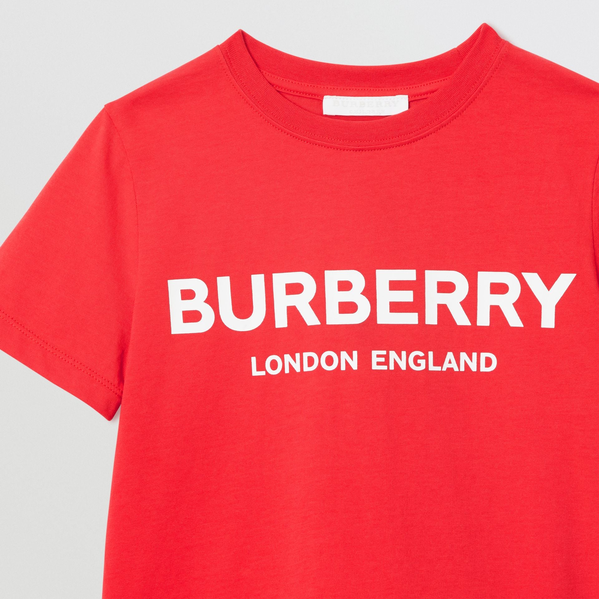 Girls Bright Red Logo Cotton T-shirt