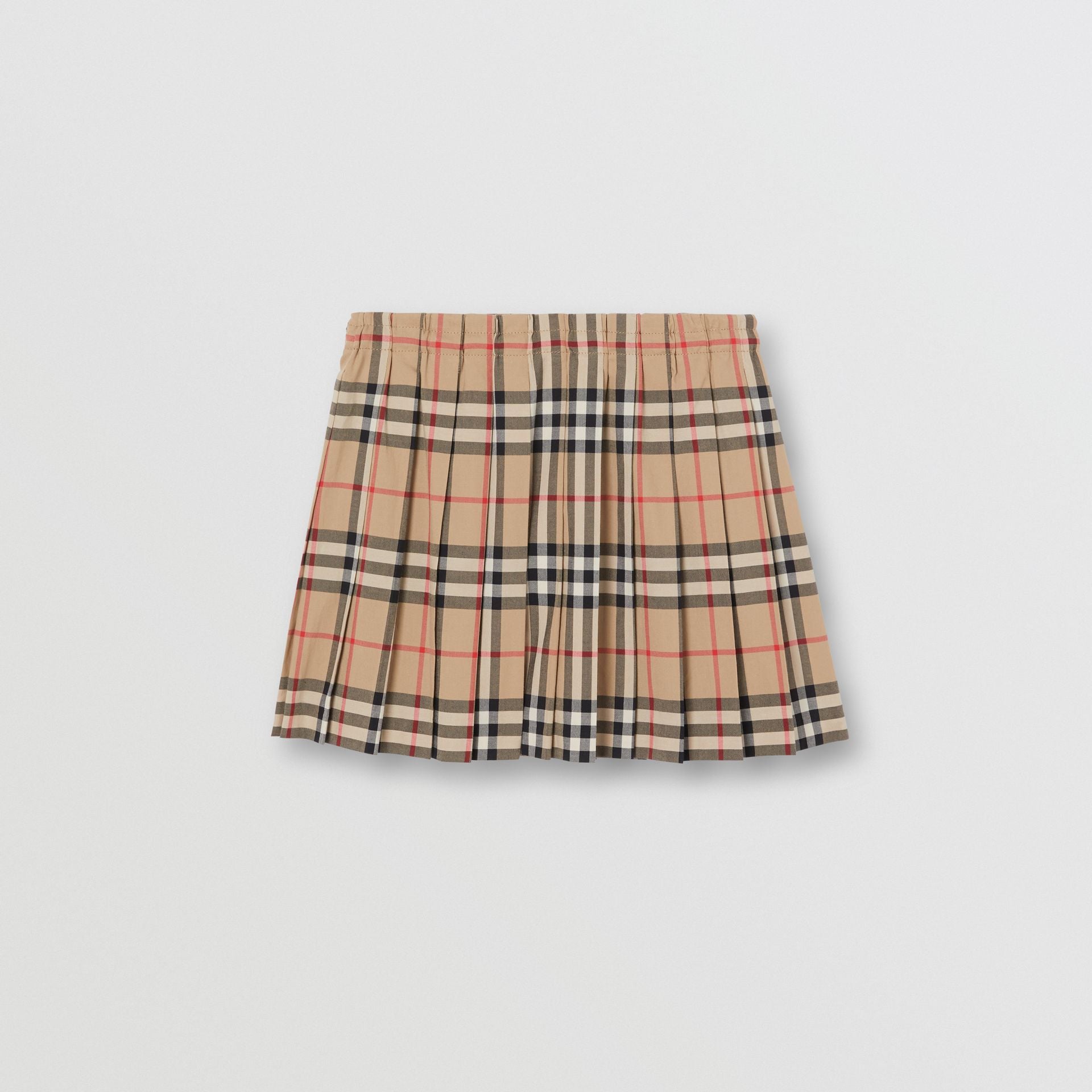 Girls Archive Beige Check Cotton Skirt