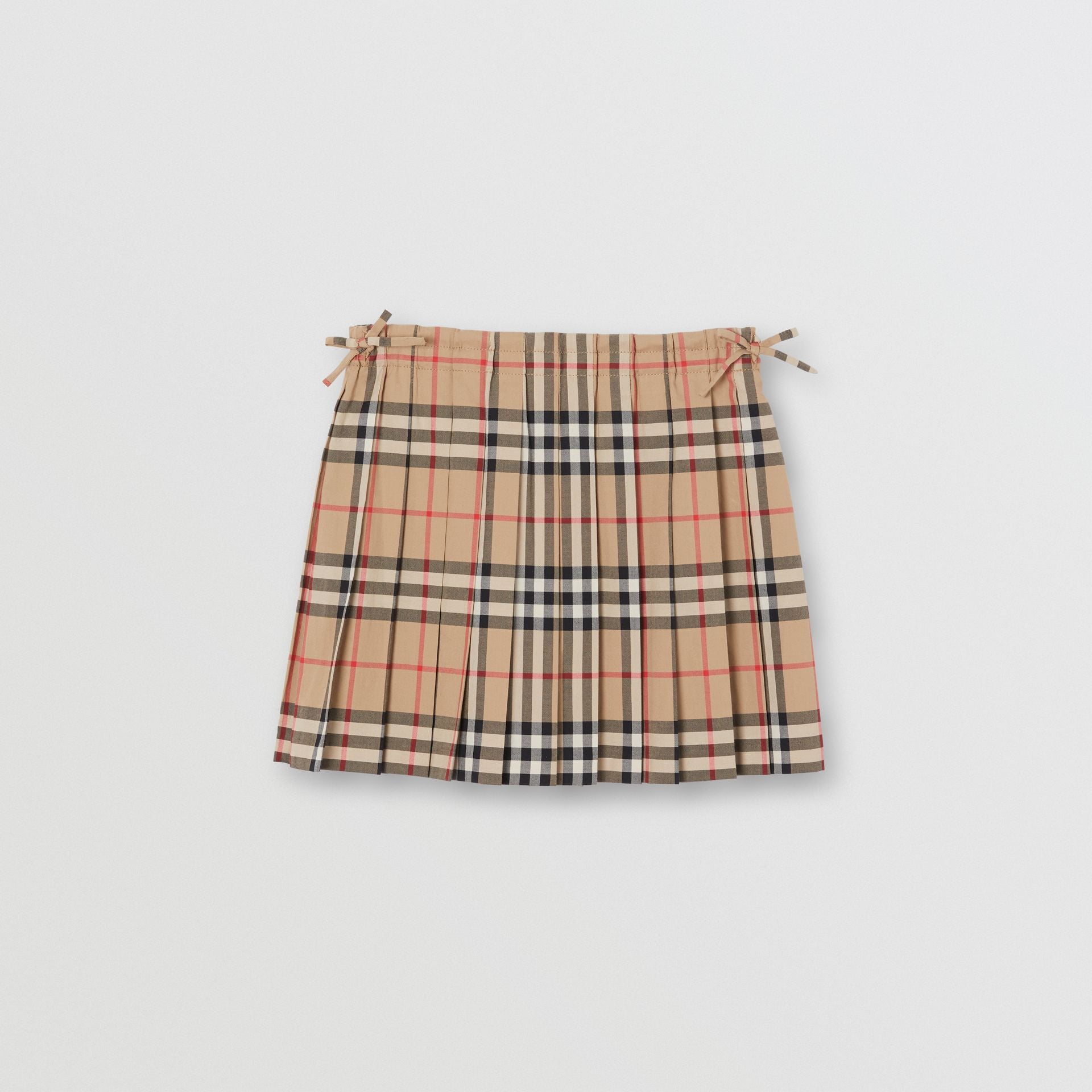 Girls Archive Beige Check Cotton Skirt