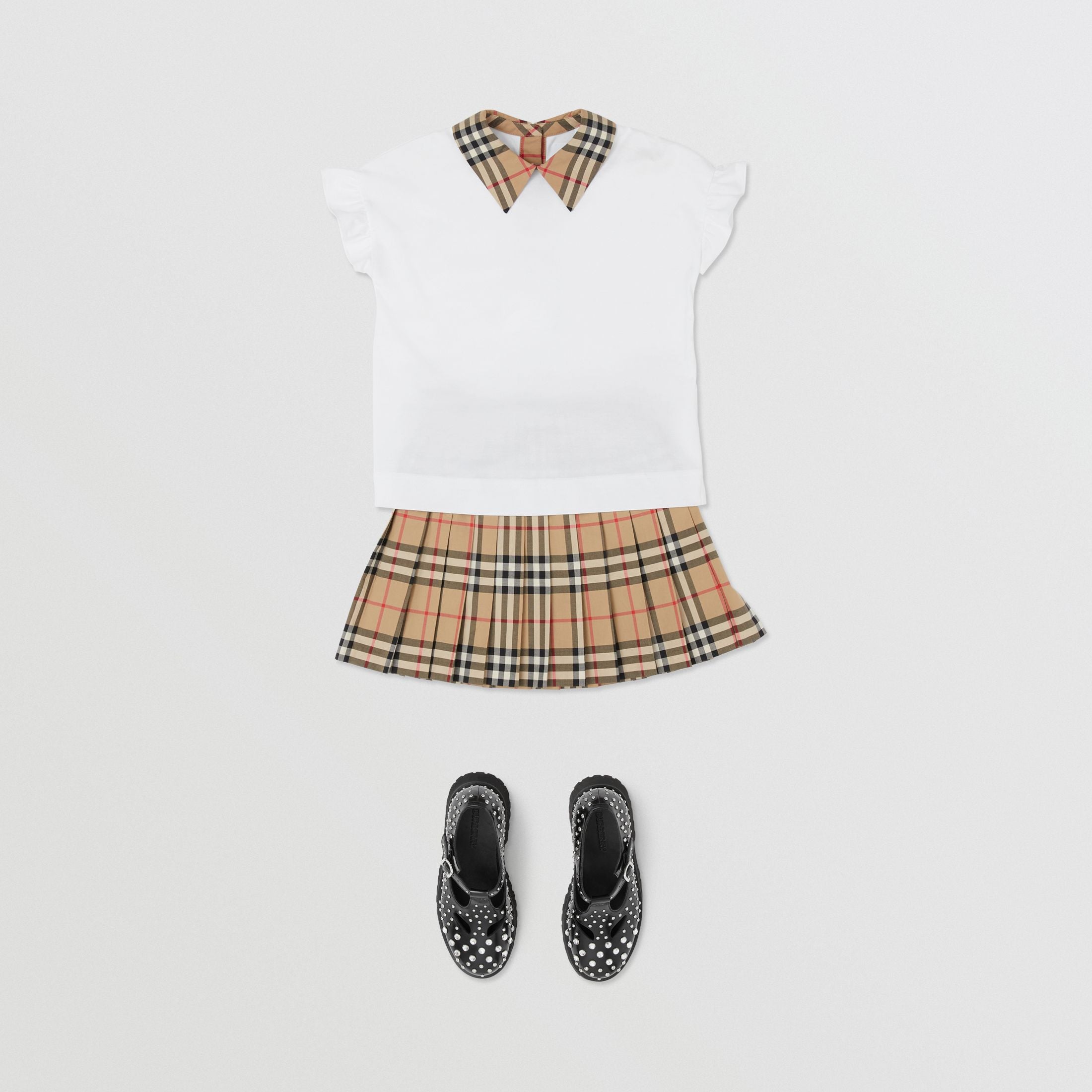 Girls White Cotton T-shirt